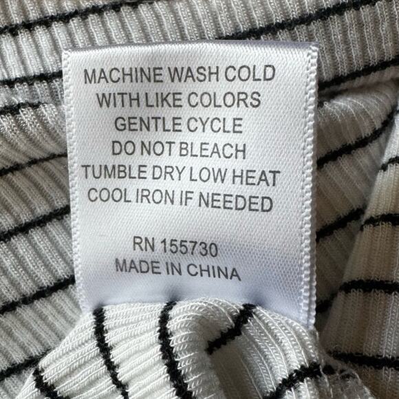 Jane & Delancey Striped 3/4 Sleeve Knit Top Women’s Small White Black - Picture 7 of 7